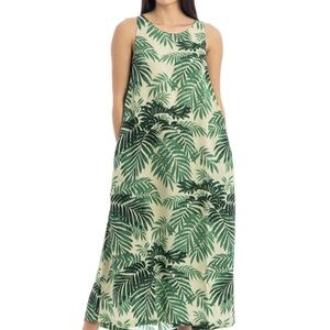 Green Palm Print Seventy maxi dress